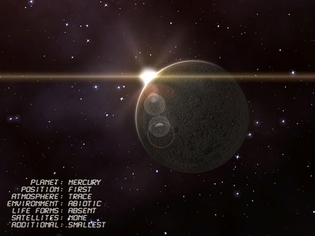 Mercury Observation 3D Screensaver screen shot