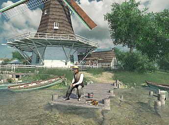 Dutch Windmills 3D Image plus grande