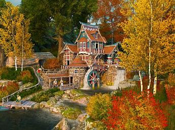 Fall Watermill 3D