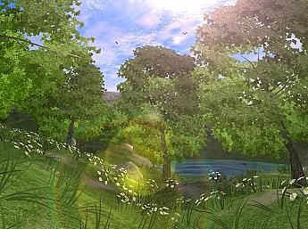 Lac de forêt en 3D Image plus grande