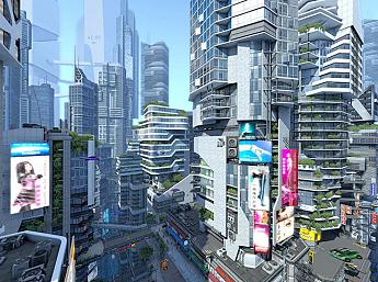 Futuristic City 3D Écran de Veille