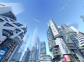 Futuristic City 3D Image plus grande
