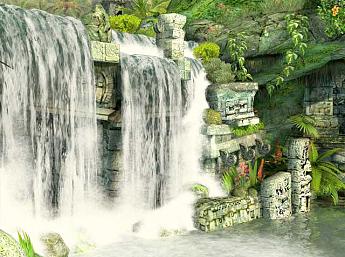 Mayan Waterfall 3D Image plus grande