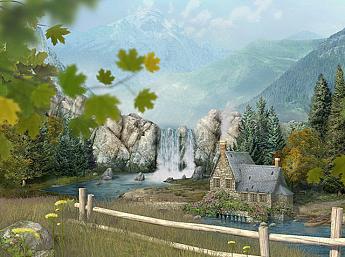 Mountain Waterfall 3D größeres Bild