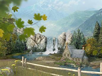 Mountain Waterfall 3D größeres Bild