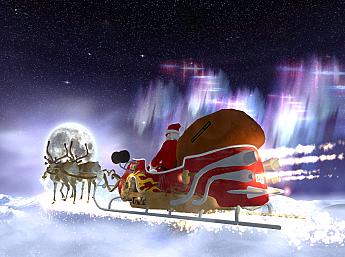 Le Vol du Père Noël en 3D Image plus grande