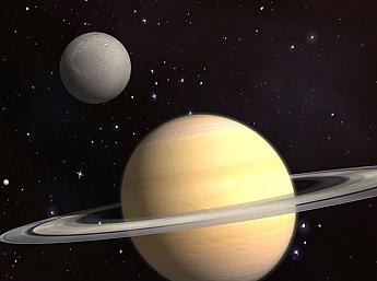 Saturn 3D Weltraum Übersicht größeres Bild