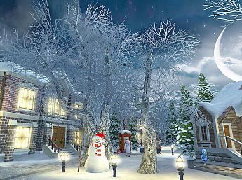 Snow Village 3D Image plus grande