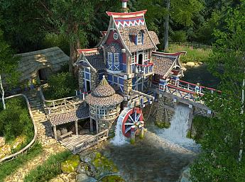 Summer Watermill 3D größeres Bild