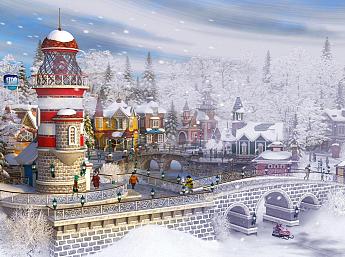 Winter Village 3D Image plus grande