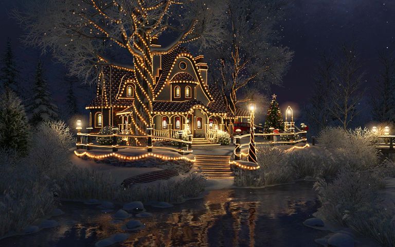 Christmas Cottage 3D Screensaver - Download Animated 3D Screensaver