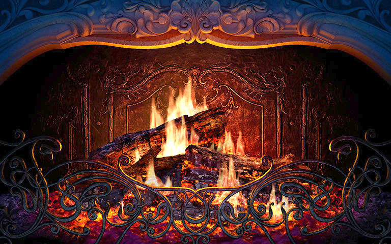 free screensavers fireplace 3d