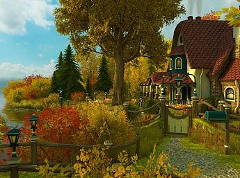 Fall Cottage 3D Image plus grande