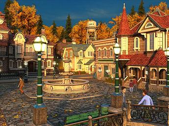 Fall Village 3D Image plus grande