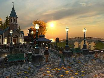 Fall Village 3D Image plus grande