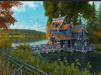 Fall Watermill 3D Image plus grande