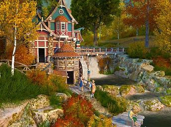 Fall Watermill 3D Image plus grande