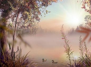 Fog Lake 3D Image plus grande