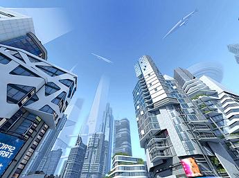 Futuristic City 3D größeres Bild