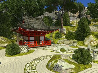 Japanese Garden 3D Image plus grande