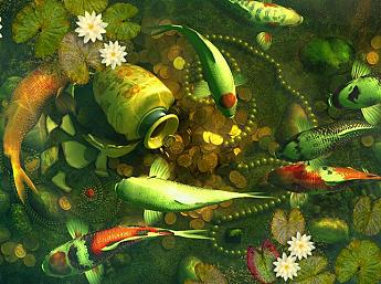 Koi Pond - Treasures 3D Écran de Veille