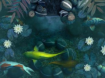 Koi Pond - Waterfall 3D play video