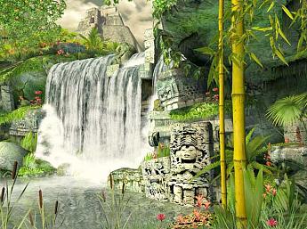 Mayan Waterfall 3D Image plus grande