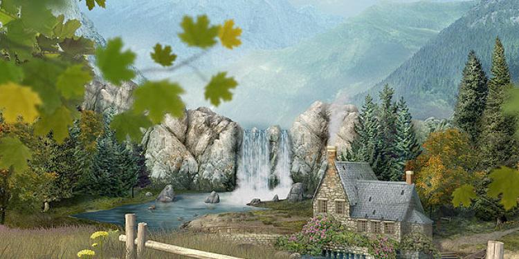 Mountain Waterfall 3D