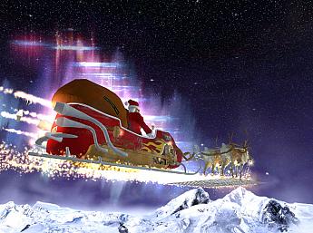 Weihnachtsmann Flug 3D größeres Bild