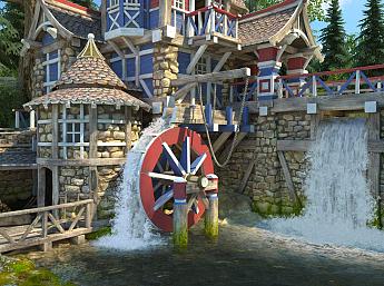 Summer Watermill 3D