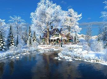 Winter Cottage 3D larger image